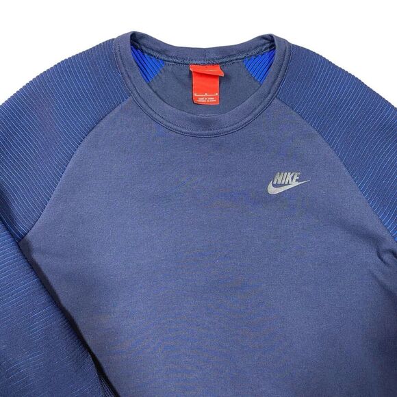 NIKE SPORTSWEAR TECH FLEECE CREW SHIRT NAVY / Blue 809537-451 Unisex Medium - Picture 2 of 13